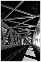Inside a covered bridge, Willamette Valley. Oregon, USA (black and white)