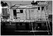 Shipwreck near Coquille River. Oregon, USA (black and white)