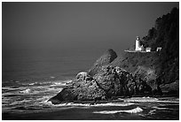 Lighthouse at Haceta Head, afternoon. Oregon, USA (black and white)