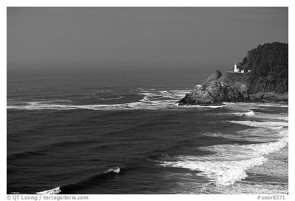 Lighthouse at Haceta Head. Oregon, USA (black and white)