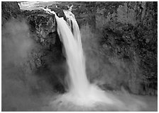Snoqualmie Falls in the spring. USA ( black and white)