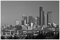 Downtown skyline. Seattle, Washington ( black and white)