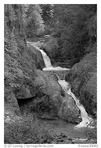 Muddy River cascades in Lava Canyon. Mount St Helens National Volcanic Monument, Washington