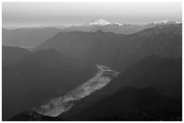 Cascade River Valley and Mount Baker at dawn. Washington (black and white)