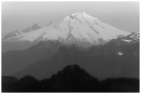 Mount Baker, sunrise, Mount Baker Glacier Snoqualmie National Forest. Washington (black and white)