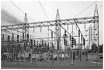 Transmission substation, Newhalem. Washington (black and white)