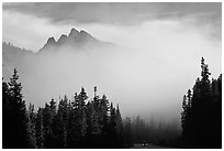 North Cascades Highway below Washington Pass. Washington ( black and white)