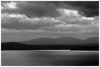 Puget Sound and Olympic Mountains at sunset. Olympic Peninsula, Washington ( black and white)