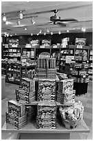 Boxes of Aplets and Cotlets in factory store, Cashmere. Washington ( black and white)