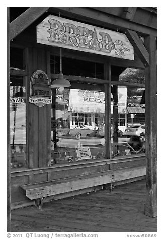 Window reflections, Winthrop. Washington (black and white)