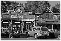 Stores in western style, Winthrop. Washington (black and white)