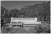 Gorge Dam in summer, Newhalem. Washington ( black and white)