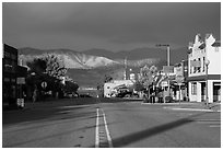 Chelan Main Street and Lake Chelan. Washington ( black and white)