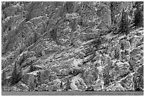 Cliffs bordering Lake Chelan. Washington ( black and white)