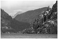 Ridges and Cascades mountains, Lake Chelan. Washington ( black and white)
