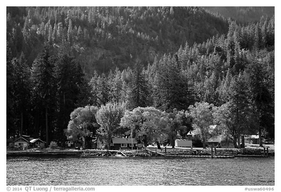 Lucerne landing, Lake Chelan. Washington (black and white)