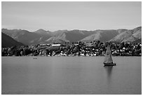 Sailboat, Lake Chelan. Washington ( black and white)
