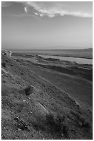 Columbia River from White Bluffs Overlook, Wahluke Unit, Hanford Reach National Monument. Washington ( black and white)