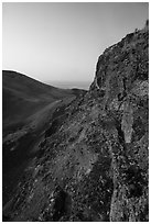 Cliff and Saddle Mountain at sunrise, Hanford Reach National Monument. Washington ( black and white)