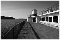Deck of Washington State Ferry, San Juan Islands. Washington ( black and white)