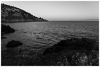 Coastline at sunset, Lime Point State Park, San Juan Island. Washington ( black and white)