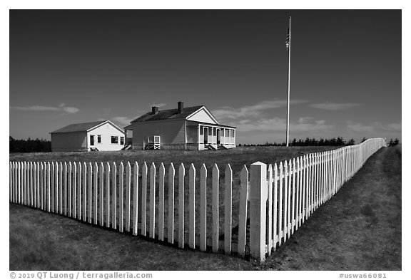 American Camp, San Juan Island National Historical Park, San Juan Island. Washington (black and white)