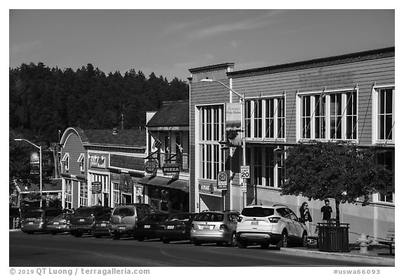 Street, Friday Harbor, San Juan Island. Washington (black and white)