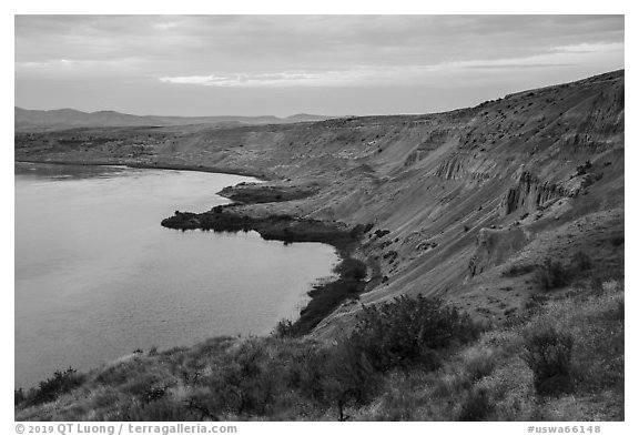 White Cliffs, Hanford Reach National Monument. Washington (black and white)