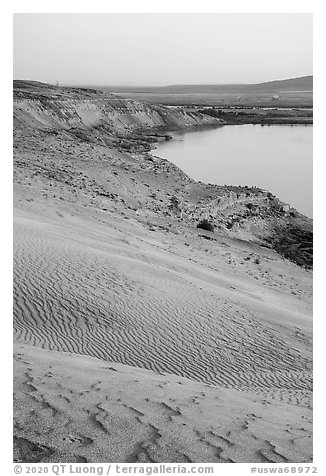 Sand dunes and white bluffs, Hanford Reach National Monument. Washington (black and white)