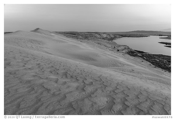 Sand dunes and Columbia River at sunset, Hanford Reach National Monument. Washington