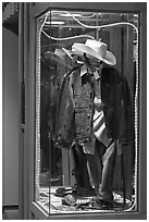 Western-style fashion on display. Jackson, Wyoming, USA (black and white)