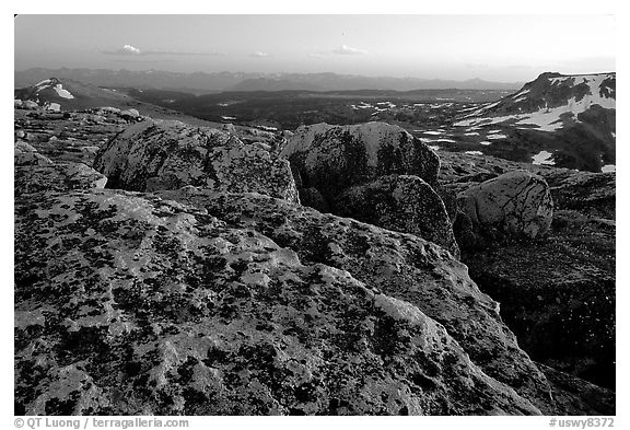 Rocks at sunset, Beartooth Range, Shoshone National Forest. Wyoming, USA