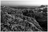 Rocks at sunset, Beartooth Range, Shoshone National Forest. Wyoming, USA ( black and white)