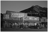 Silver Gate at dawn. Wyoming, USA (black and white)