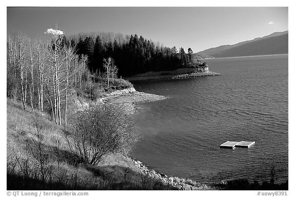 Palissades Reservoir. Wyoming, USA (black and white)