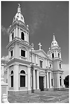 Nuestra Senora de Guadalupe, Plaza las Delicias, Ponce. Puerto Rico (black and white)