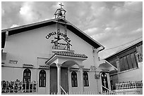 Front of a church, La Parguera. Puerto Rico (black and white)