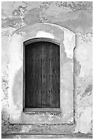 Door in El Morro Fortress. San Juan, Puerto Rico ( black and white)