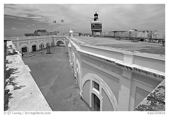 Inside courtyard, El Morro Fort. San Juan, Puerto Rico