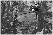 Walls and openings,  El Morro Fortress. San Juan, Puerto Rico ( black and white)