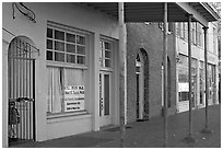 Doorway and historic buildings. Selma, Alabama, USA ( black and white)