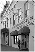 Entrance of National Voting Rights Museum. Selma, Alabama, USA (black and white)