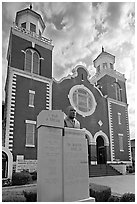 Selma-Montgomery march memorial and Brown Chapel. Selma, Alabama, USA (black and white)
