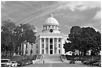 Alabama Capitol and street. Montgomery, Alabama, USA ( black and white)