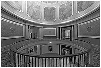 Rotonda below the dome with paintings of historical events. Montgomery, Alabama, USA ( black and white)
