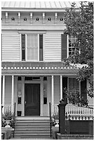 First White House of the Confederacy facade detail. Montgomery, Alabama, USA (black and white)