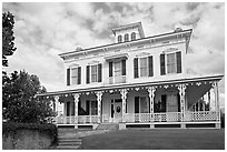 House with porch all around. Montgomery, Alabama, USA (black and white)