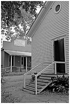 Buildings in Old Alabama Town. Montgomery, Alabama, USA (black and white)