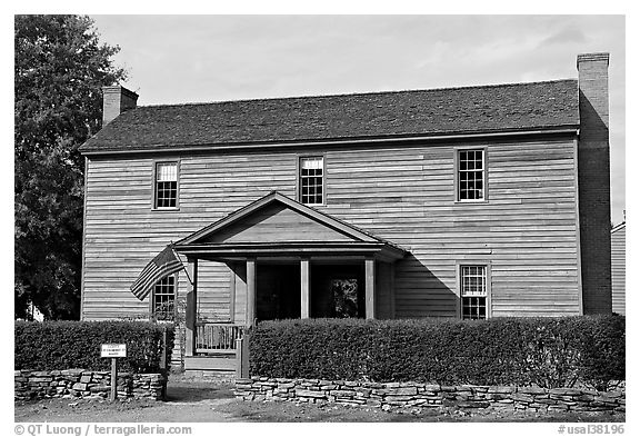 Wooden Building in Old Alabama Town. Montgomery, Alabama, USA (black and white)