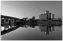 Bridge and skyline at dawn. Little Rock, Arkansas, USA (black and white)